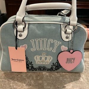 Juicy Couture Denim and White Satchel